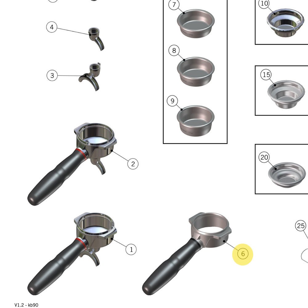 Straight In Bottomless Portafilter (KB90 & Strada X)